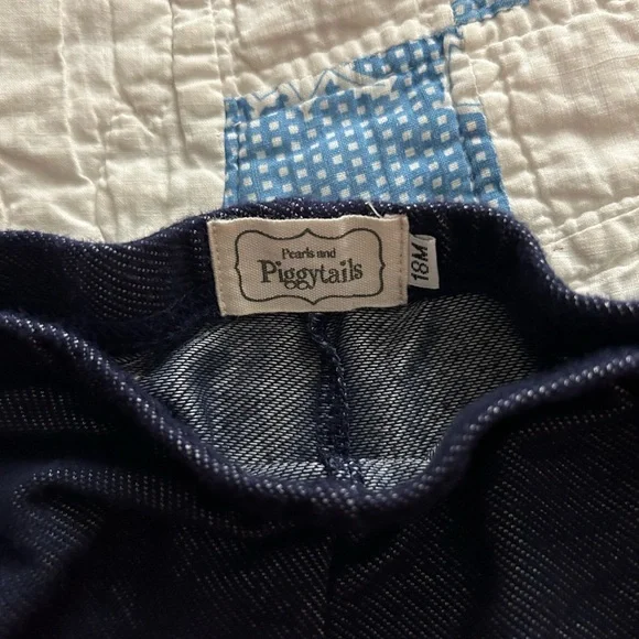 Pearls and Piggytails Baby Girl Denin Ruffle Baby Shorts - Picture 3 of 4